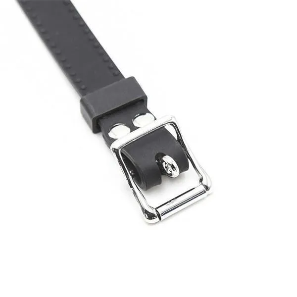 0806M-SIS      Sissy Slave Minx Sissy Submissive Locking 2" Wide Black Silicone Comfort Ring Gag