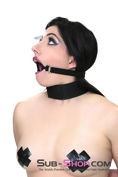0806M-SIS      Sissy Slave Minx Sissy Submissive Locking 2" Wide Black Silicone Comfort Ring Gag