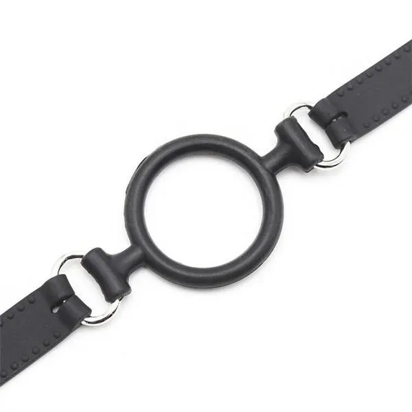 0806M-SIS      Sissy Slave Minx Sissy Submissive Locking 2" Wide Black Silicone Comfort Ring Gag