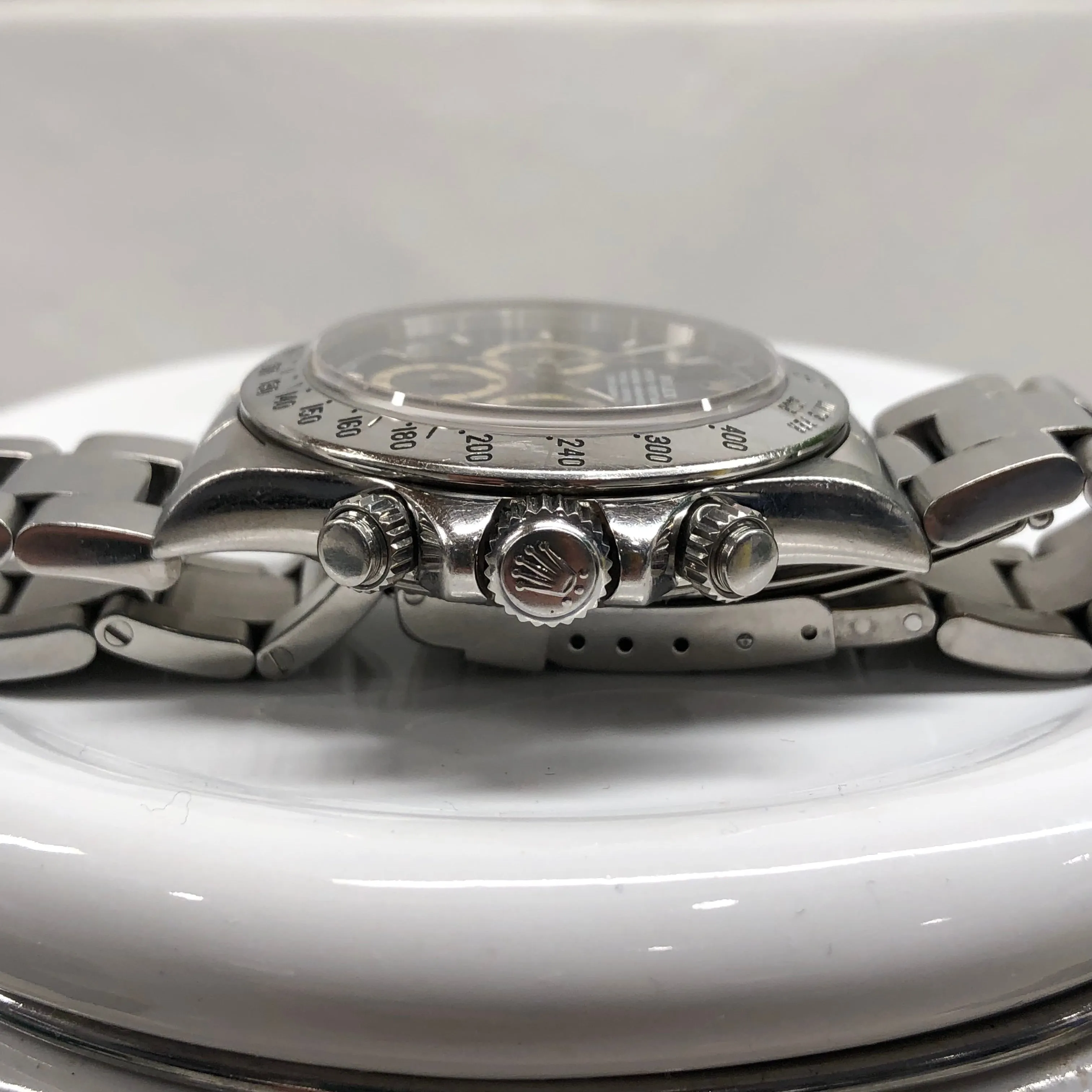 1995 Rolex Daytona Zenith 16520 Patrizzi Black Dial Steel Automatic Chronograph Wristwatch
