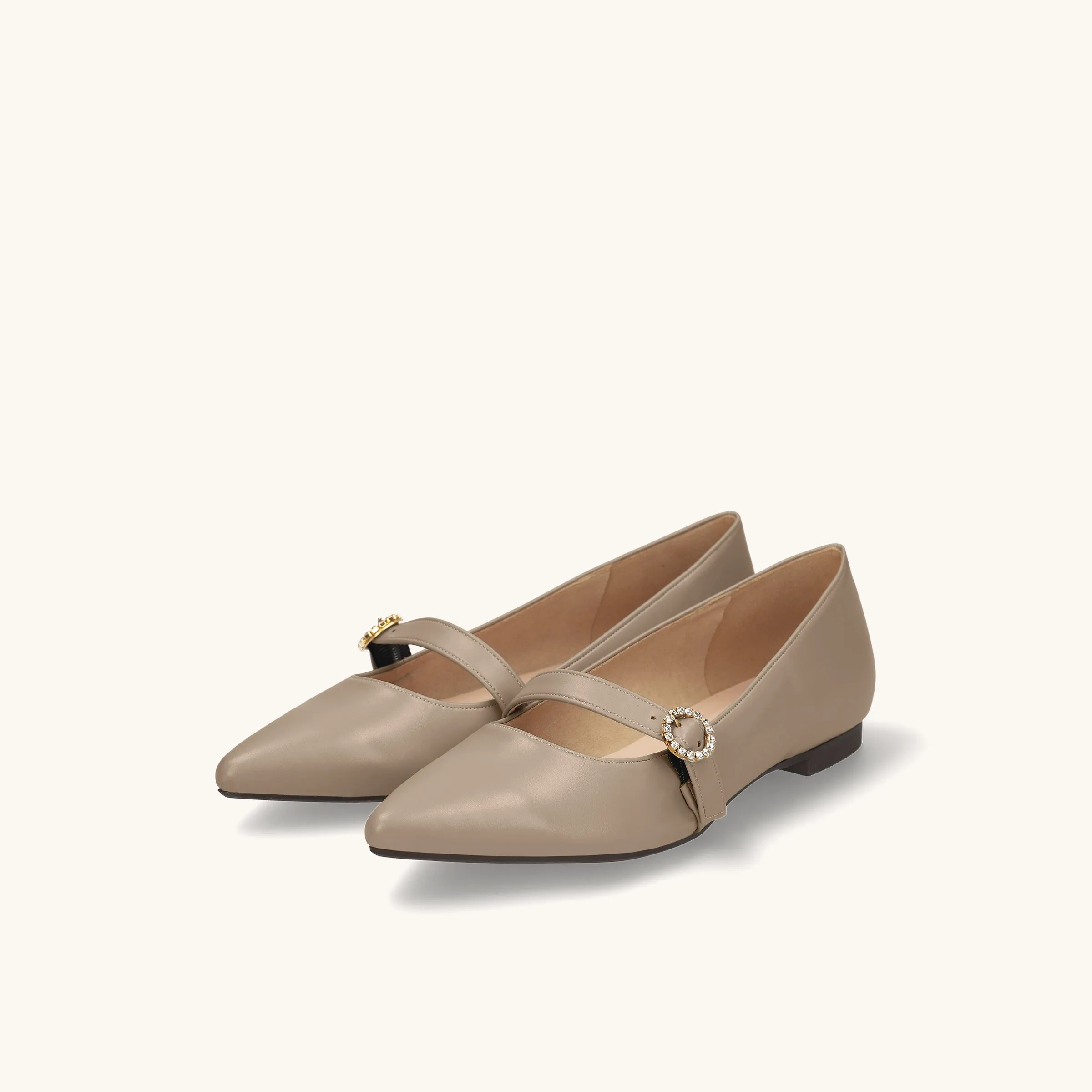 44% OFF: 2022AW: Instep Strap Flat Shoes (m17005) Black