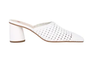 '9-106838-0200' women's perforated slide sandal - white