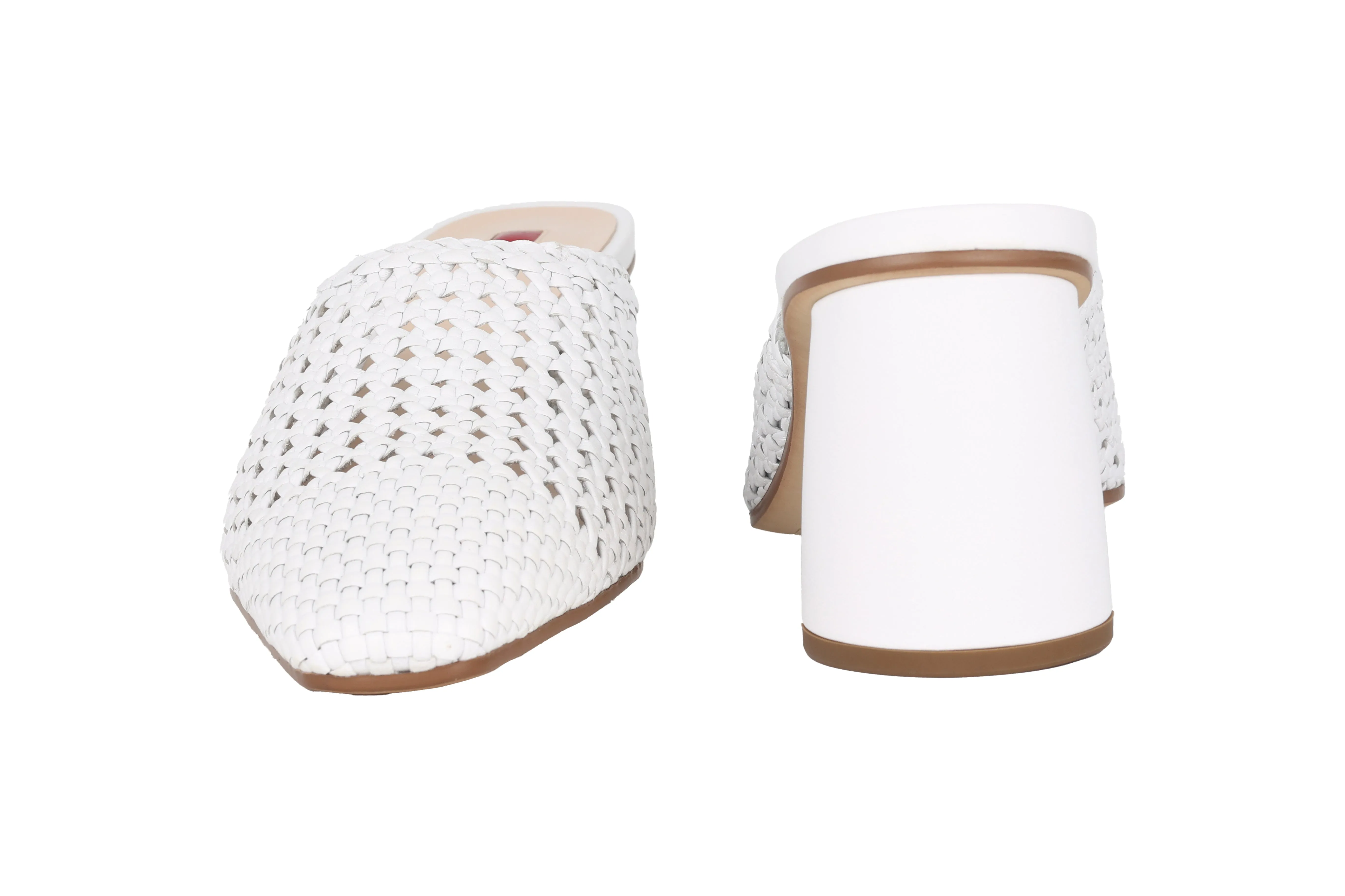 '9-106838-0200' women's perforated slide sandal - white