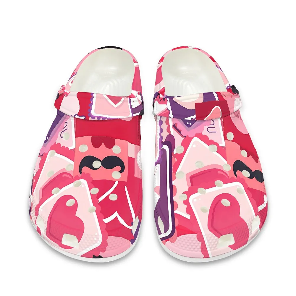 Abstract Heart Pattern Adult – Clogs