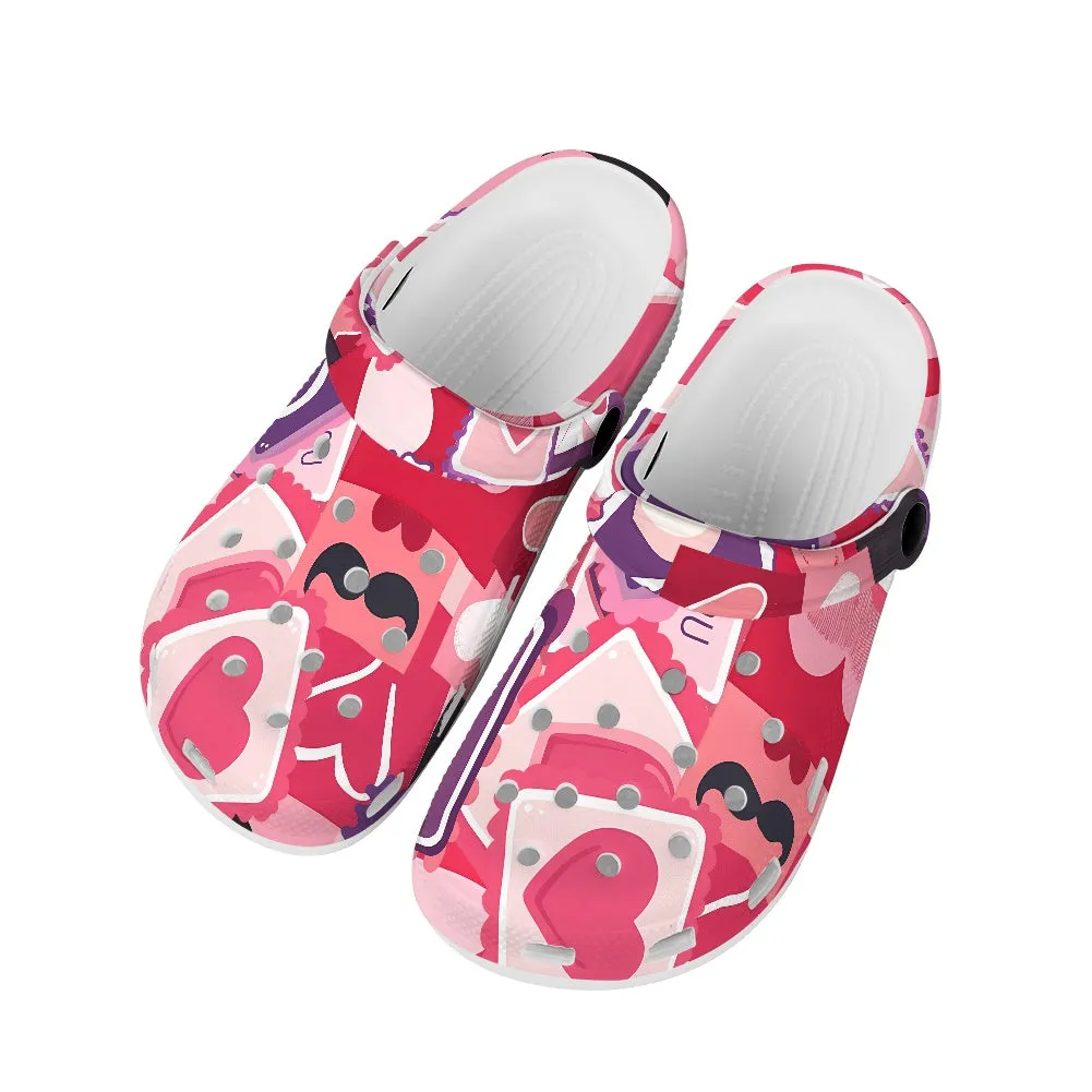 Abstract Heart Pattern Adult – Clogs