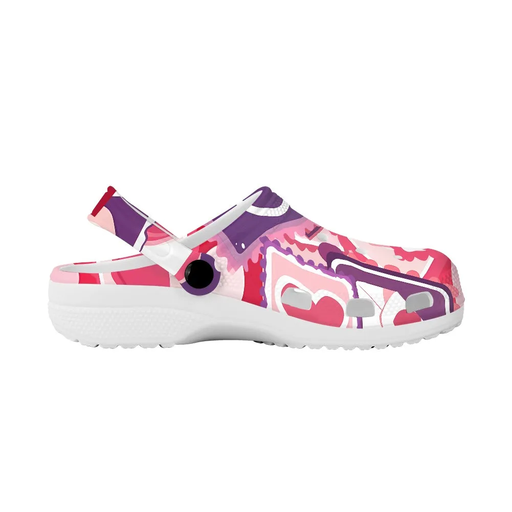 Abstract Heart Pattern Adult – Clogs