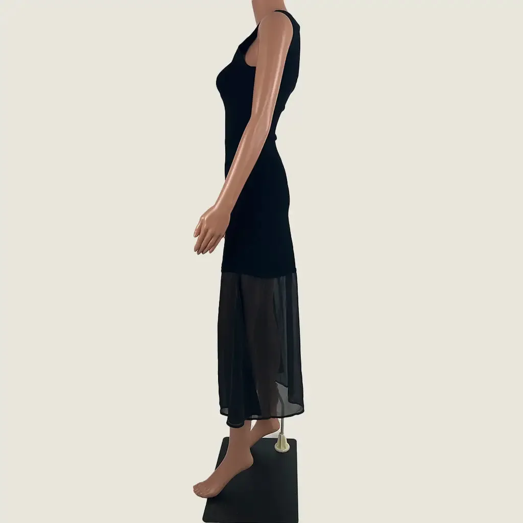 Aere Sheer Hem Knit Midi Dress 6