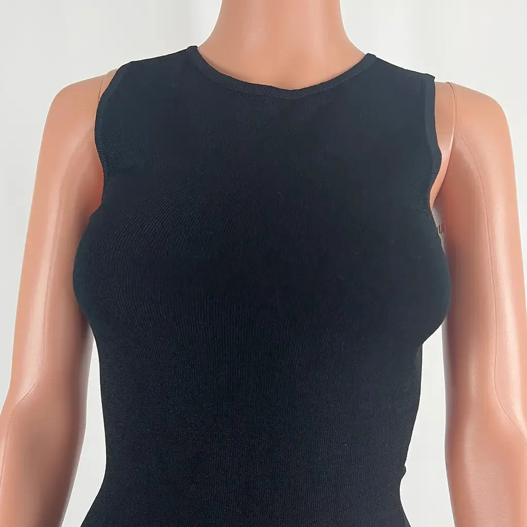 Aere Sheer Hem Knit Midi Dress 6
