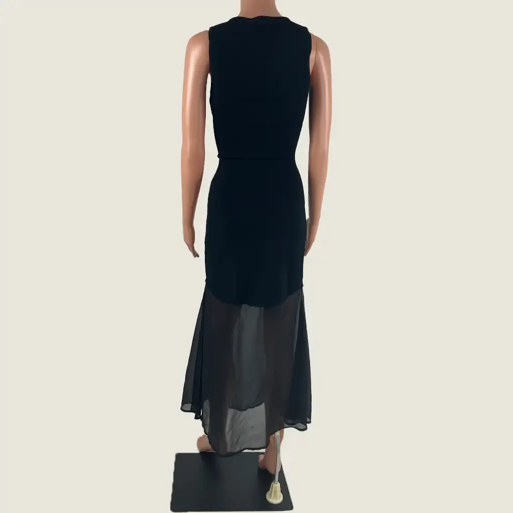 Aere Sheer Hem Knit Midi Dress 6