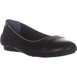 Alfani Womens Tavii Cap Toe Ballet Flats, Black Smooth, Size 8.0