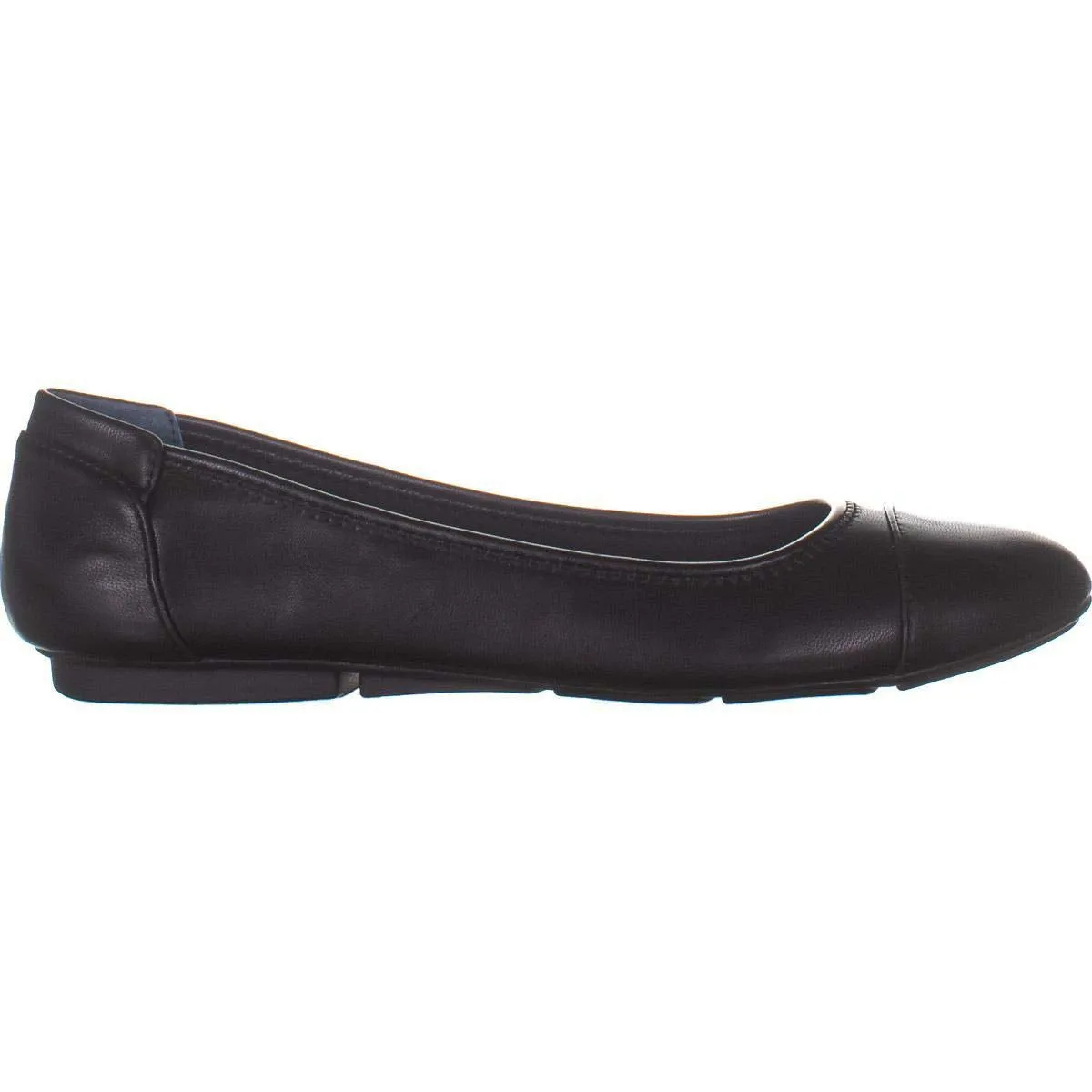 Alfani Womens Tavii Cap Toe Ballet Flats, Black Smooth, Size 8.0
