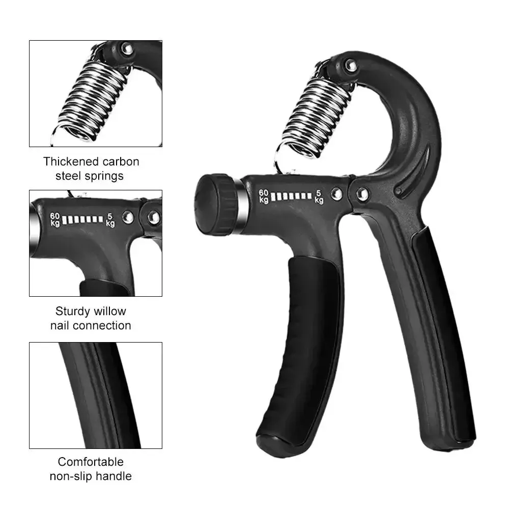 ANYFIT Hand Gripper Black Adjustable Grip Strength Trainer for Fitness Forearm and Hand Exercise