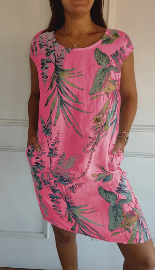 Artiselle | Summer Blossom - Casual Round Neck Floral Dress