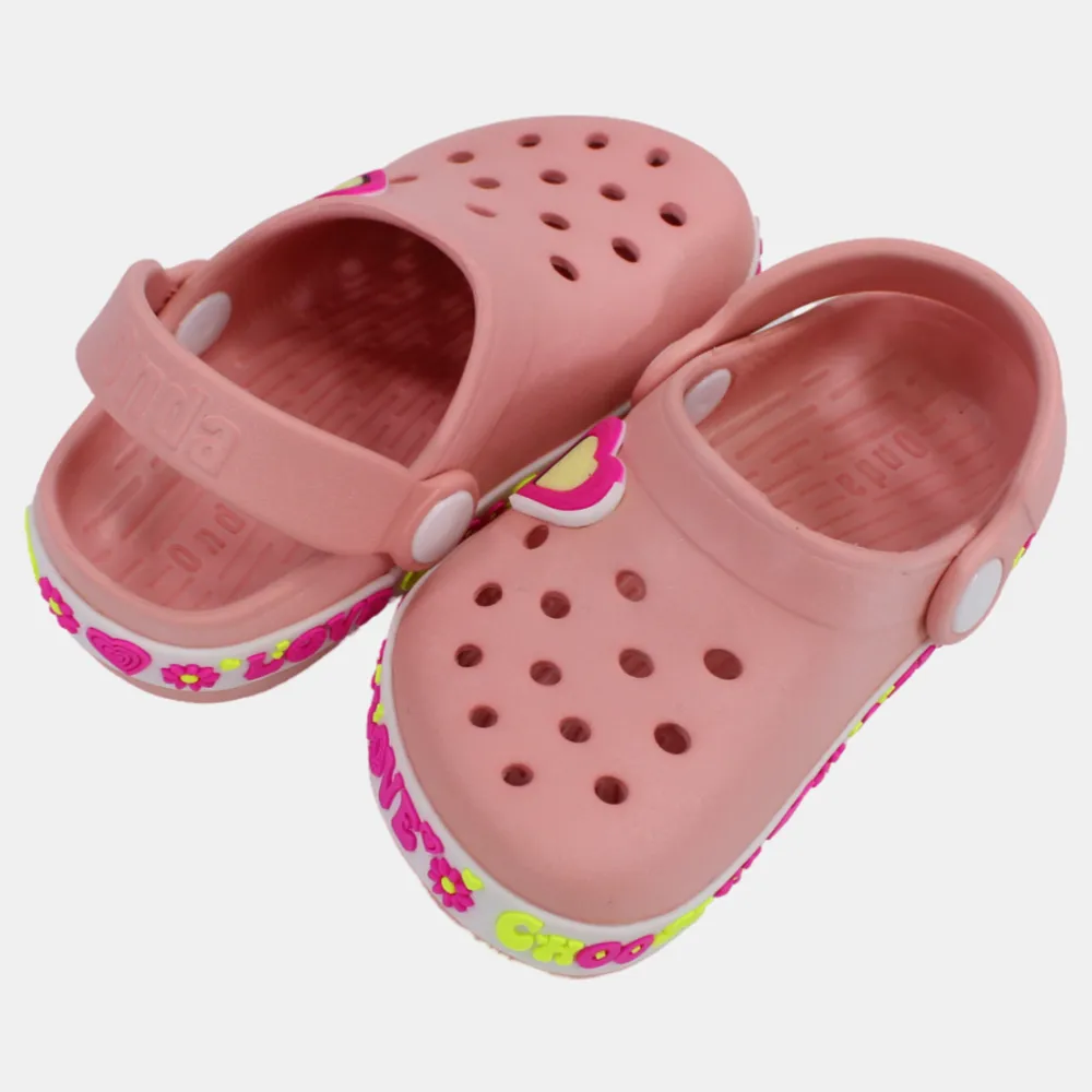 BABY Girls Rubber Clog – Pink Love Edition