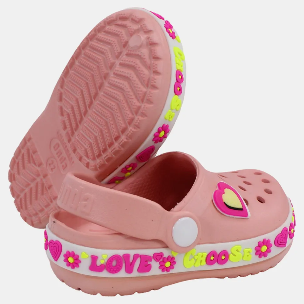 BABY Girls Rubber Clog – Pink Love Edition