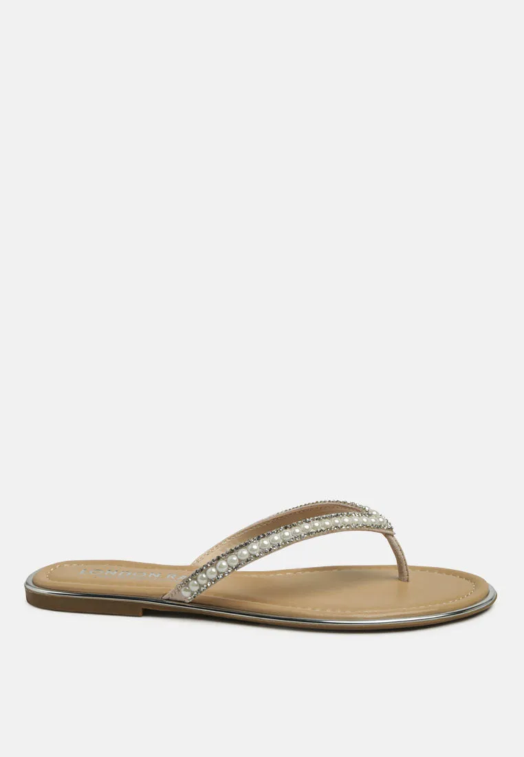 Beaded Strap Thong Flats