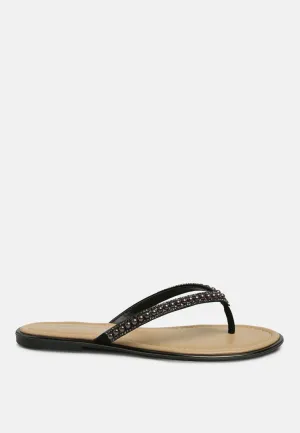Beaded Strap Thong Flats