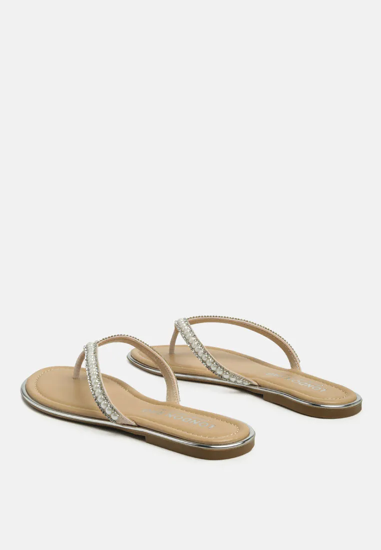 Beaded Strap Thong Flats