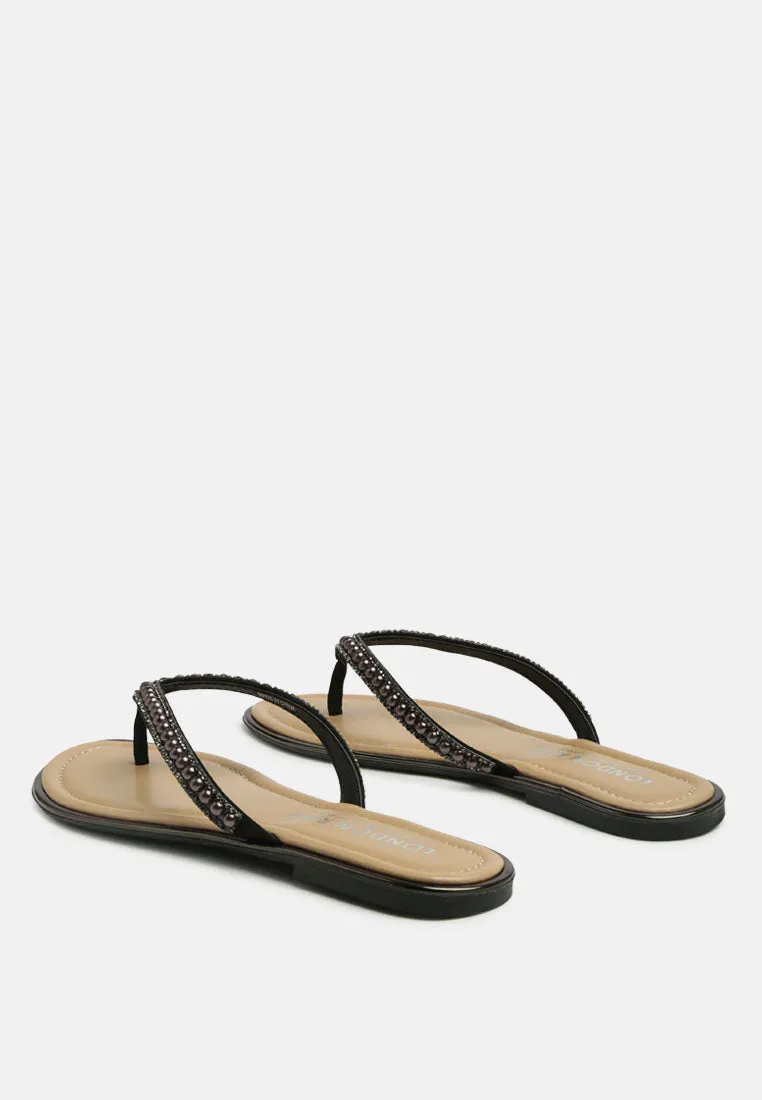 Beaded Strap Thong Flats