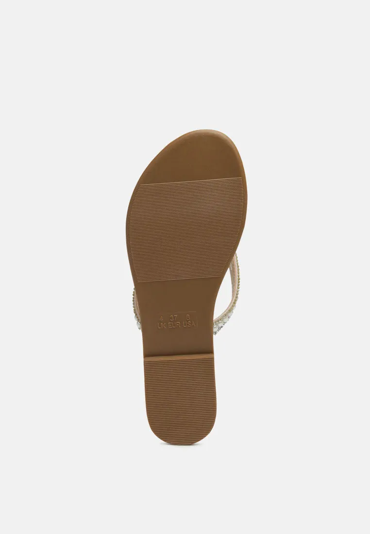 Beaded Strap Thong Flats