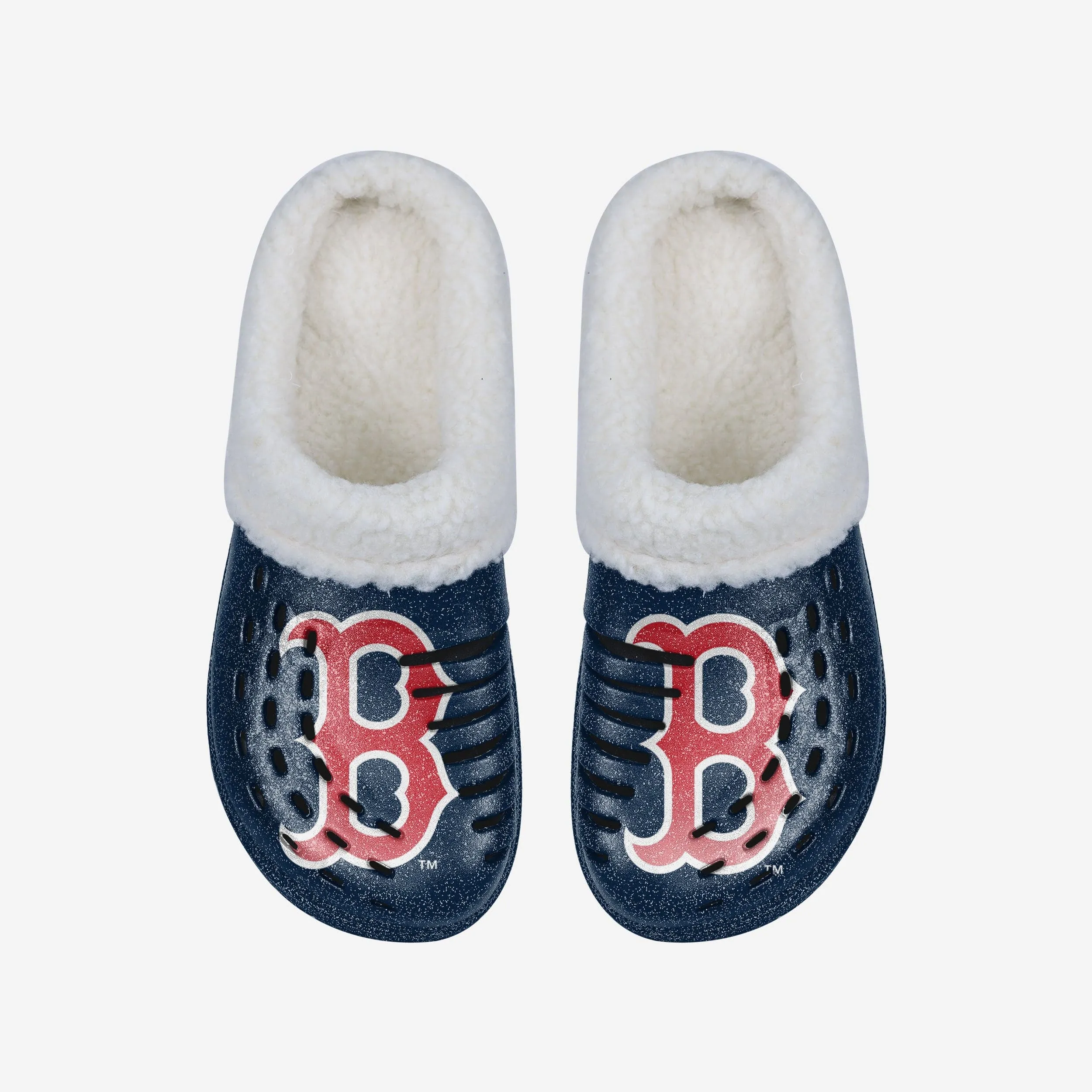Boston Red Sox Womens Sherpa Lined Glitter Clog