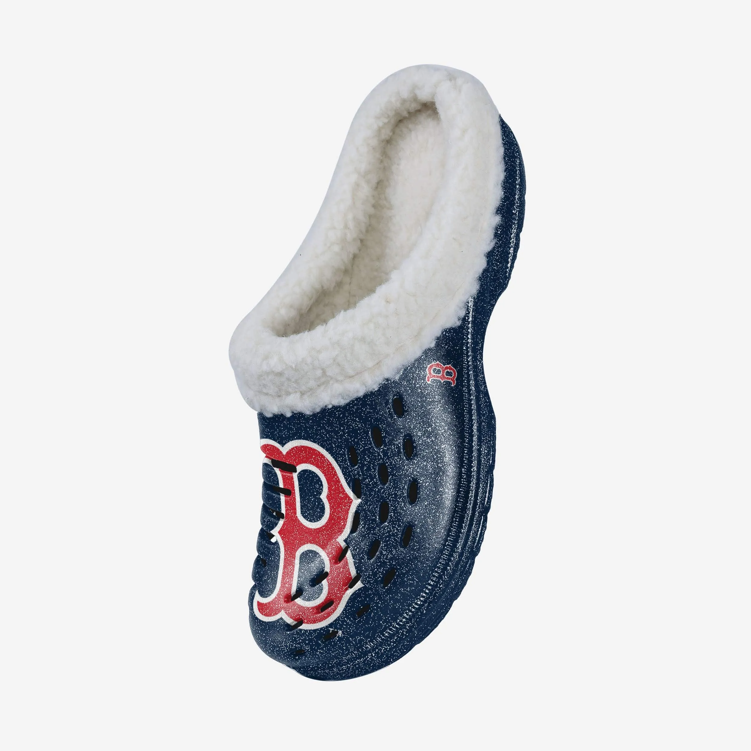 Boston Red Sox Womens Sherpa Lined Glitter Clog