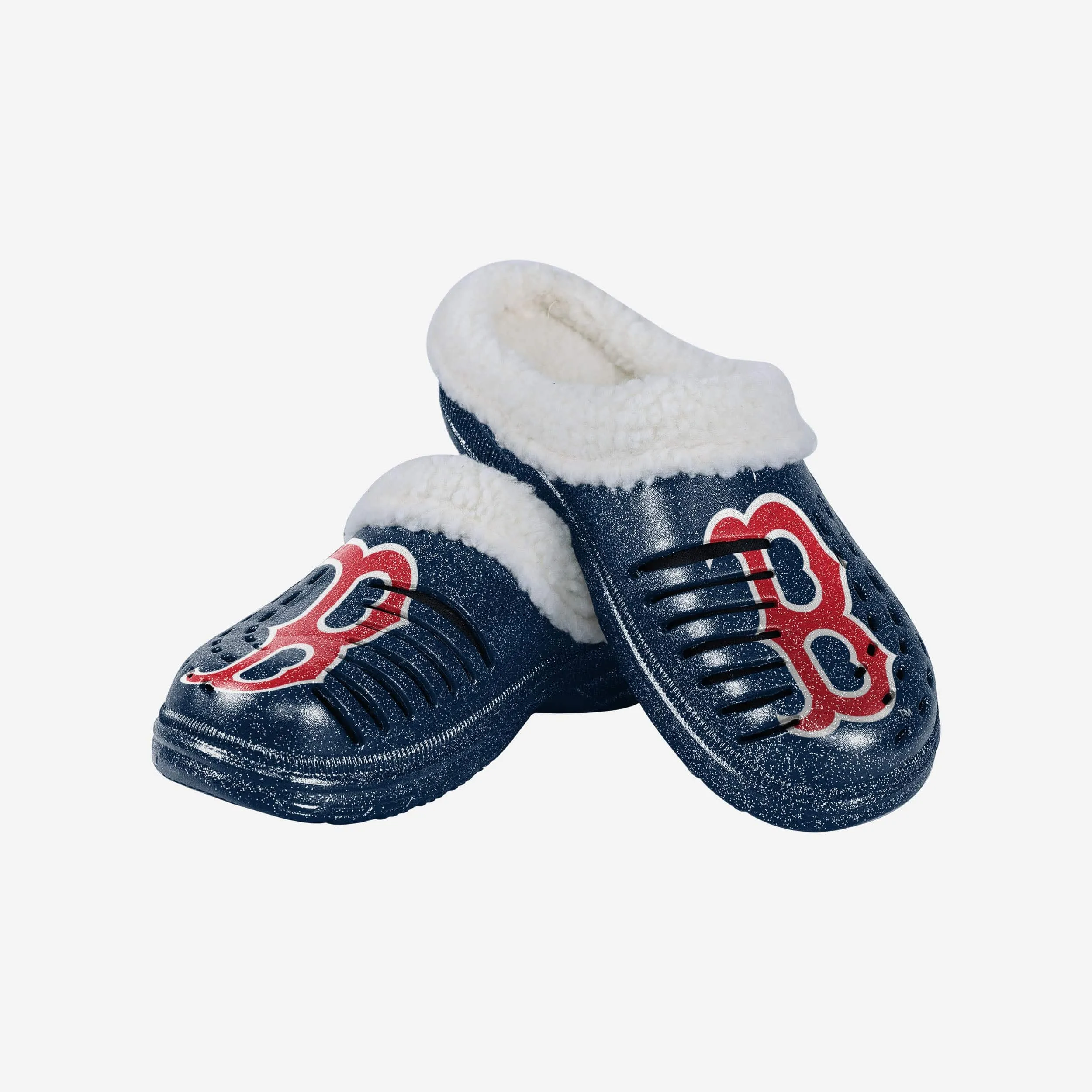 Boston Red Sox Womens Sherpa Lined Glitter Clog