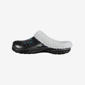 Carolina Panthers Womens Sherpa Lined Glitter Clog