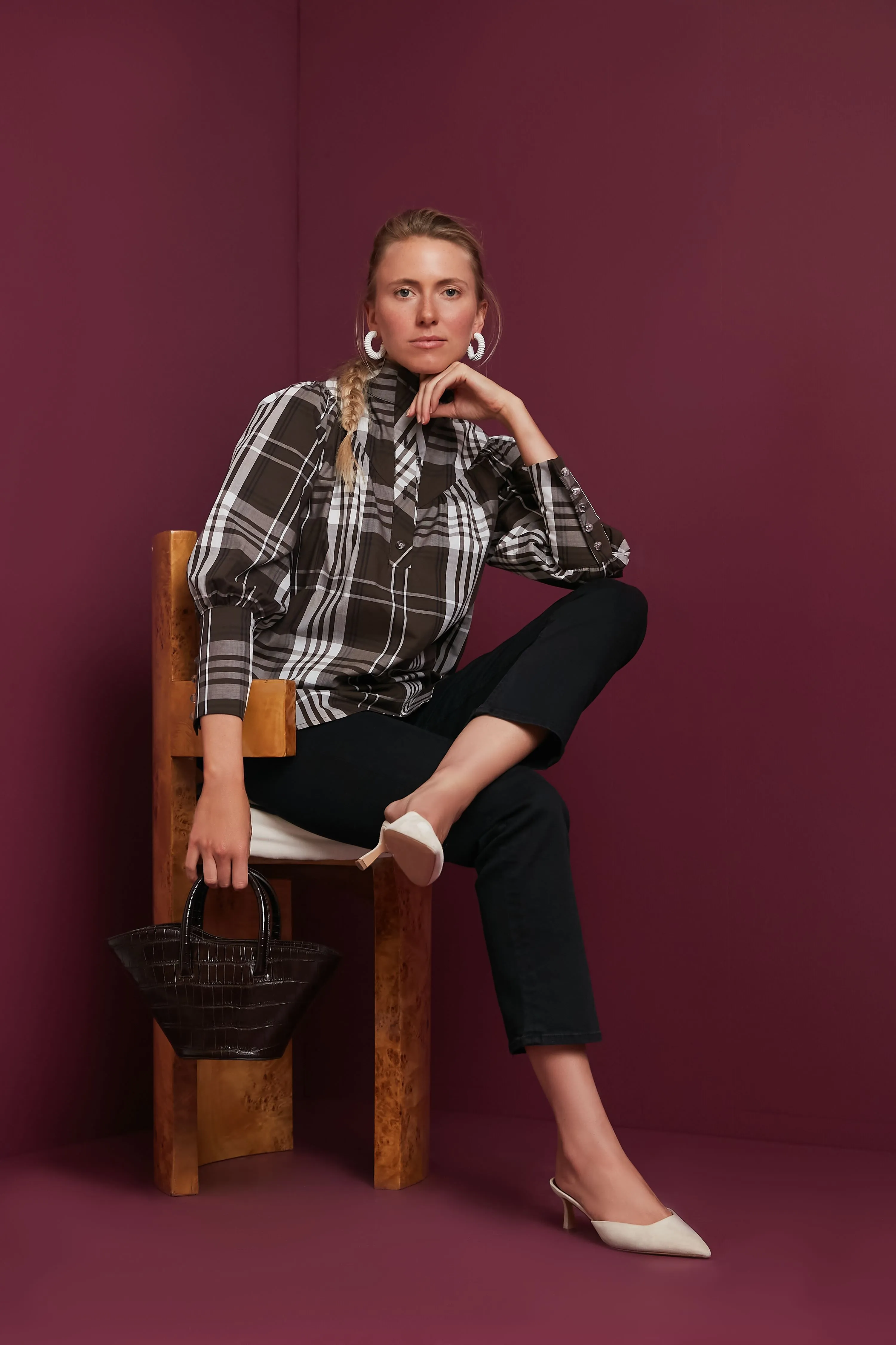 Cedar Check Corrigan Blouse