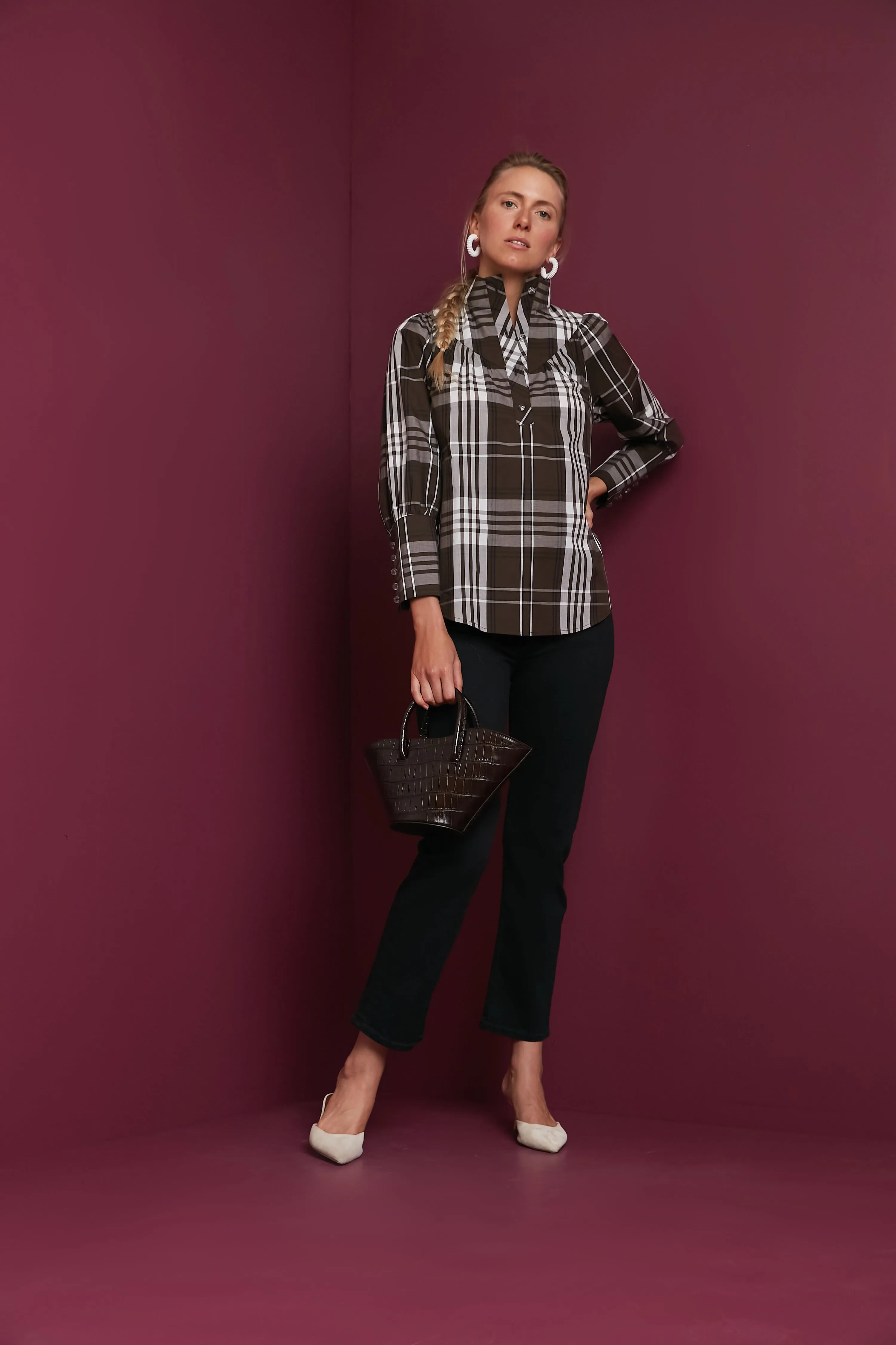 Cedar Check Corrigan Blouse