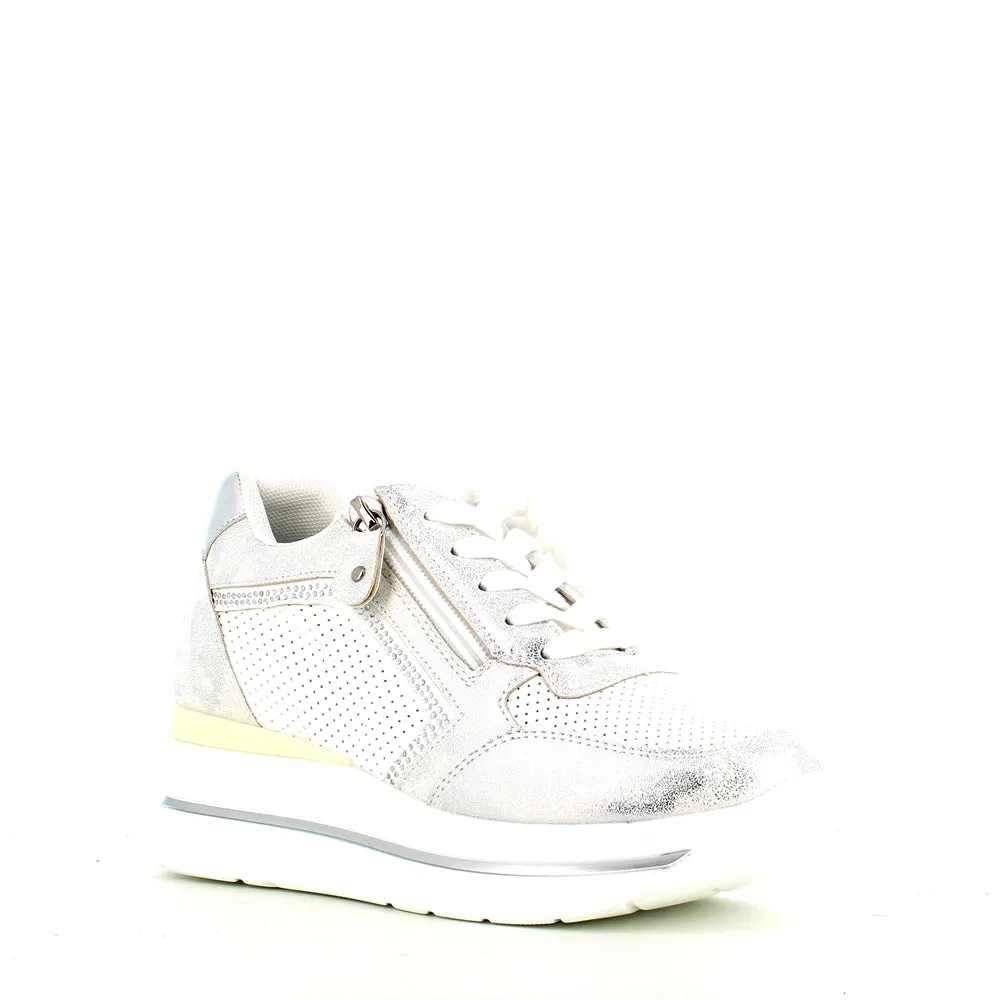 Cinders Edit Wedge Trainer Silver