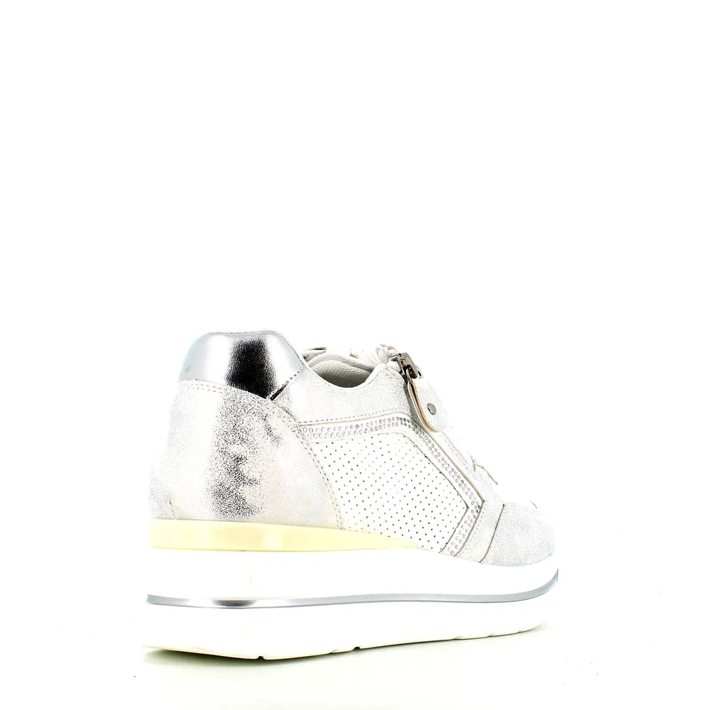 Cinders Edit Wedge Trainer Silver