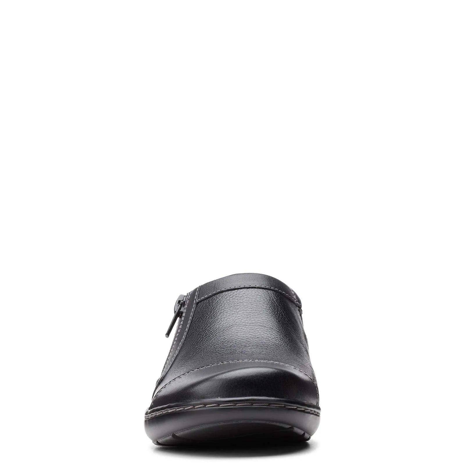 Clarks womens Cora Giny Loafer Flat, Black Tumbled/Smooth Leather, 9 Wide US