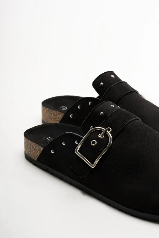 Closed Toe Mule Shoes Black