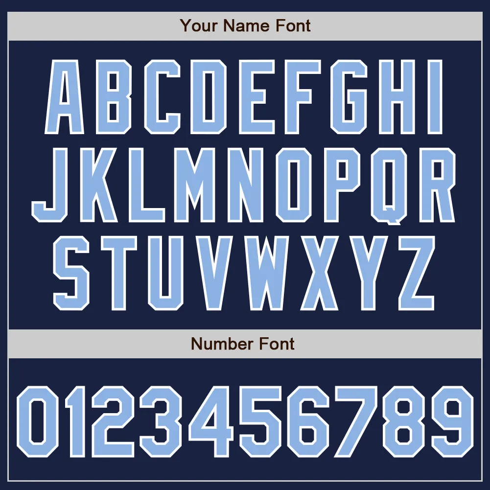Custom Navy Light Blue-White Authentic Baseball Jersey