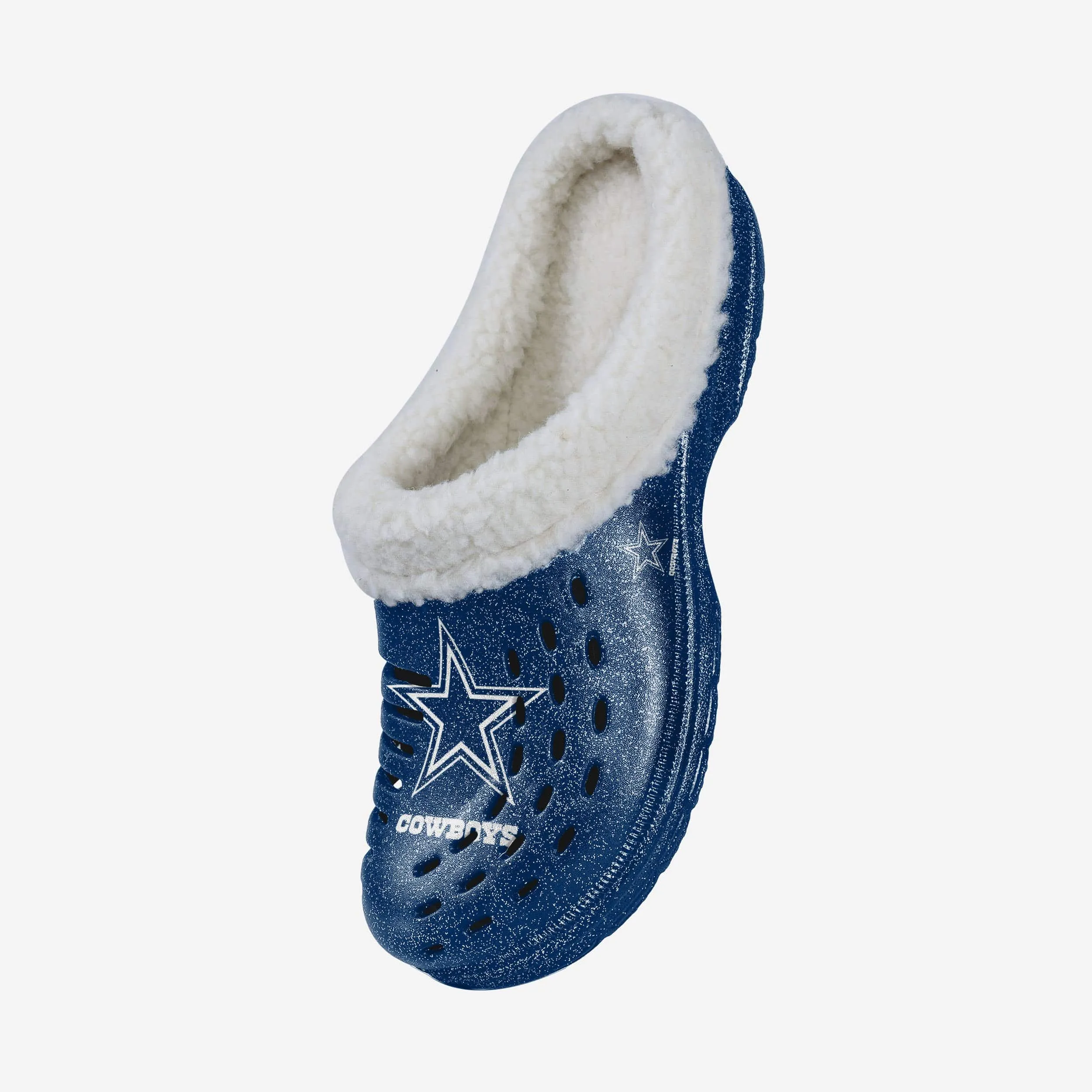 Dallas Cowboys Womens Sherpa Lined Glitter Clog
