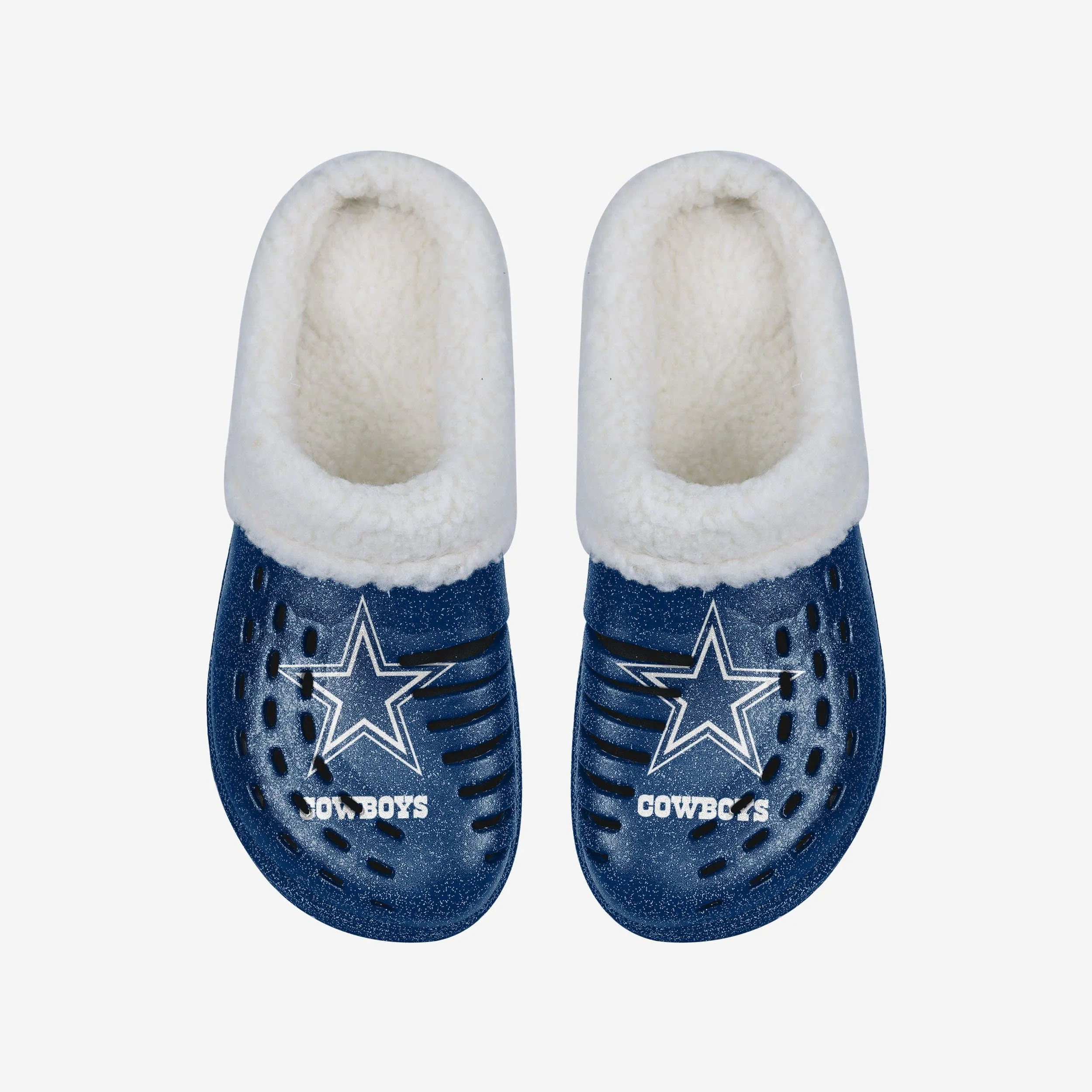 Dallas Cowboys Womens Sherpa Lined Glitter Clog