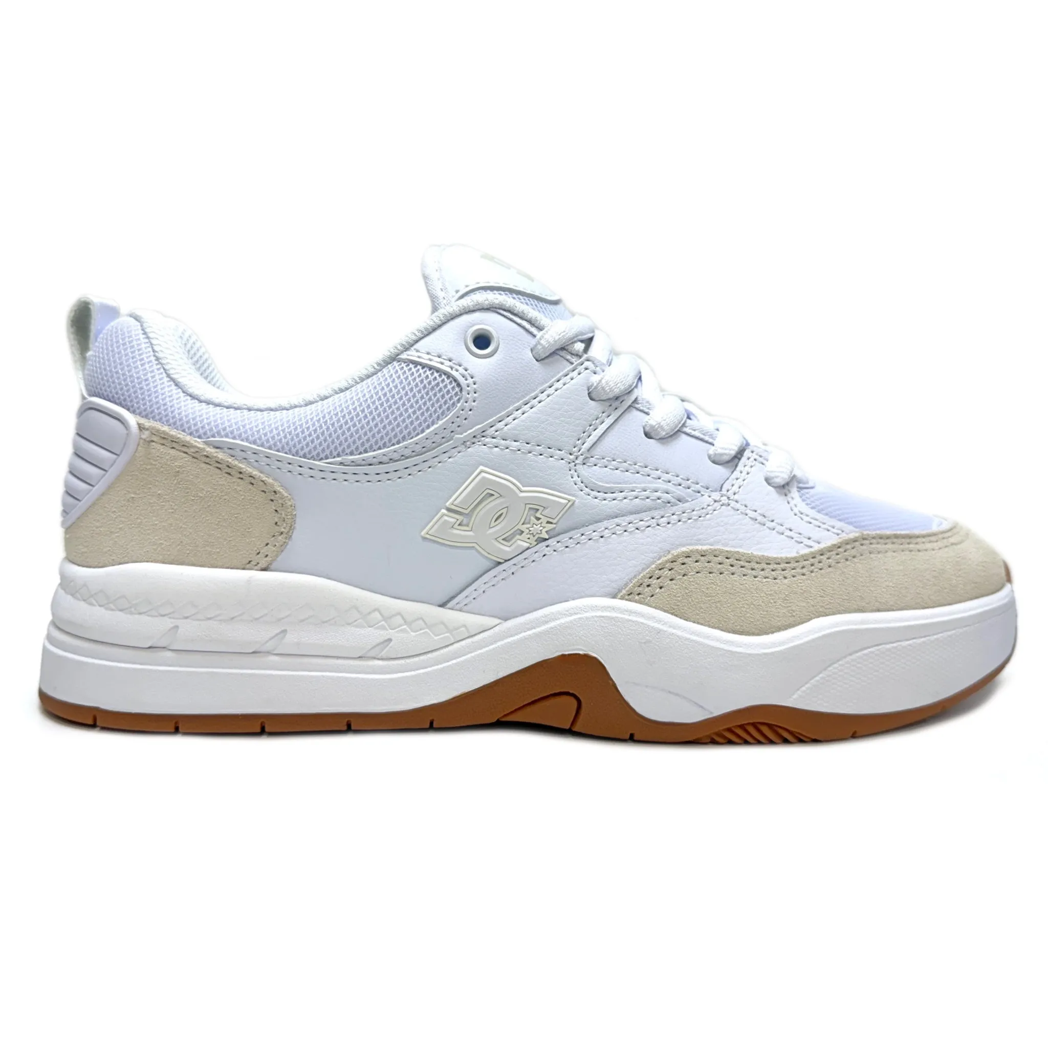 DC SHOES DC ASCEND WHITE WHITE GUM TRAINERS