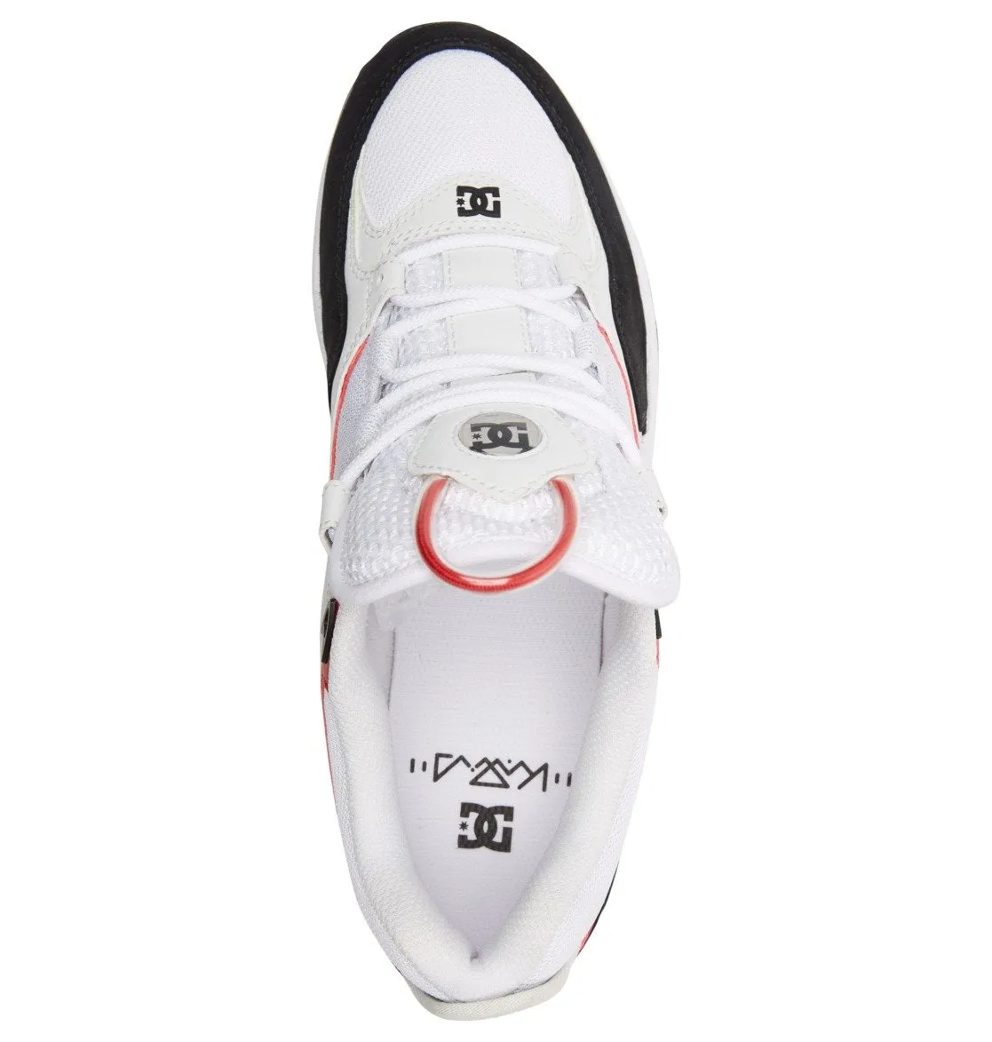 DC SHOES KALIS LITE WHITE BLACK RED TRAINERS (UK 10)