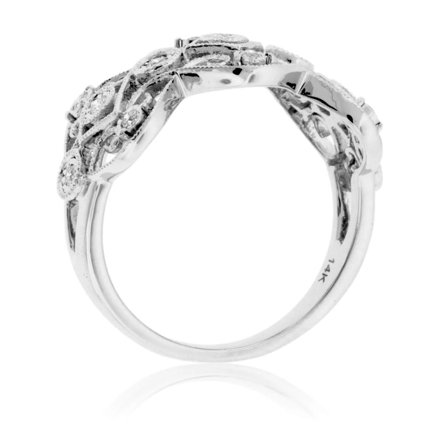 Diamond Milgrain Style Filigree Band