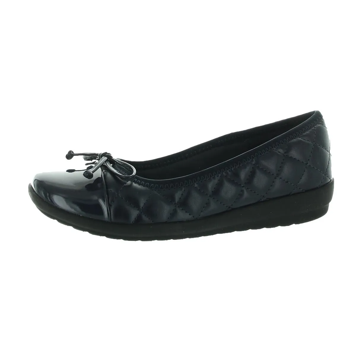 Easy Spirit Womens SEADRINA Quilted Faux Leather Ballet Flats