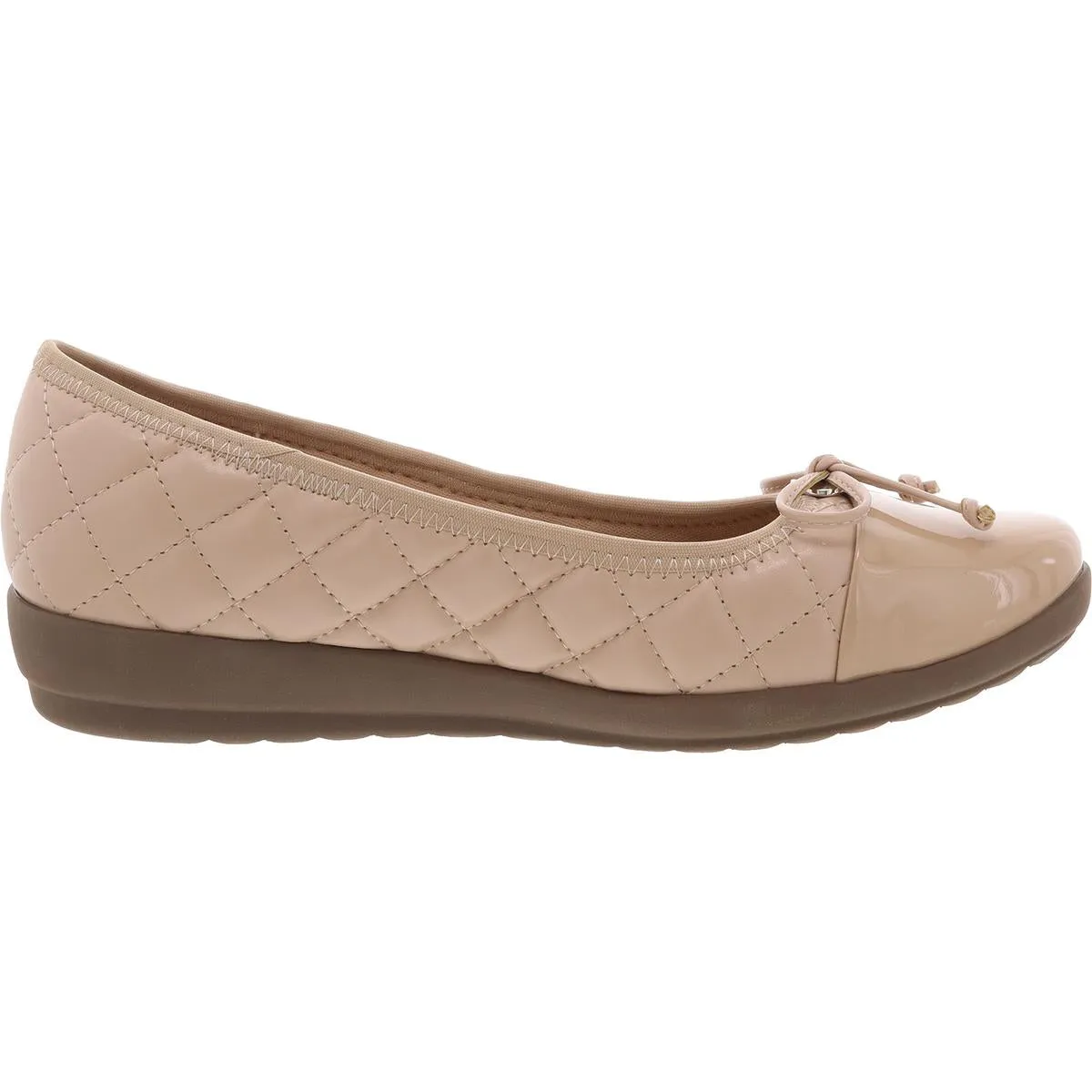 Easy Spirit Womens SEADRINA Quilted Faux Leather Ballet Flats