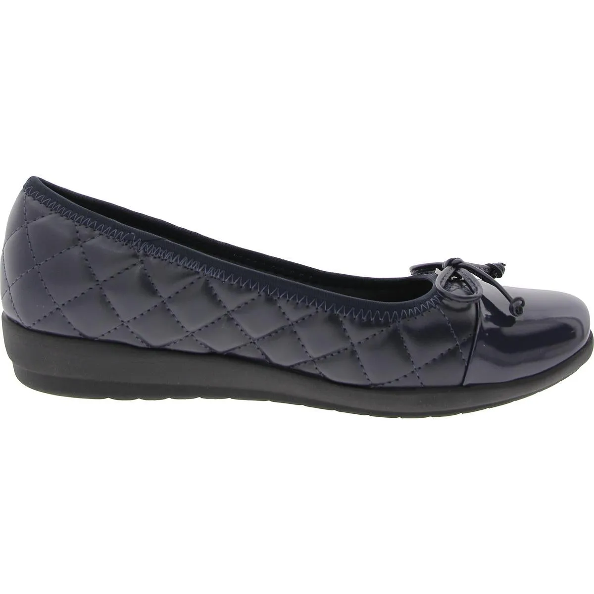 Easy Spirit Womens SEADRINA Quilted Faux Leather Ballet Flats