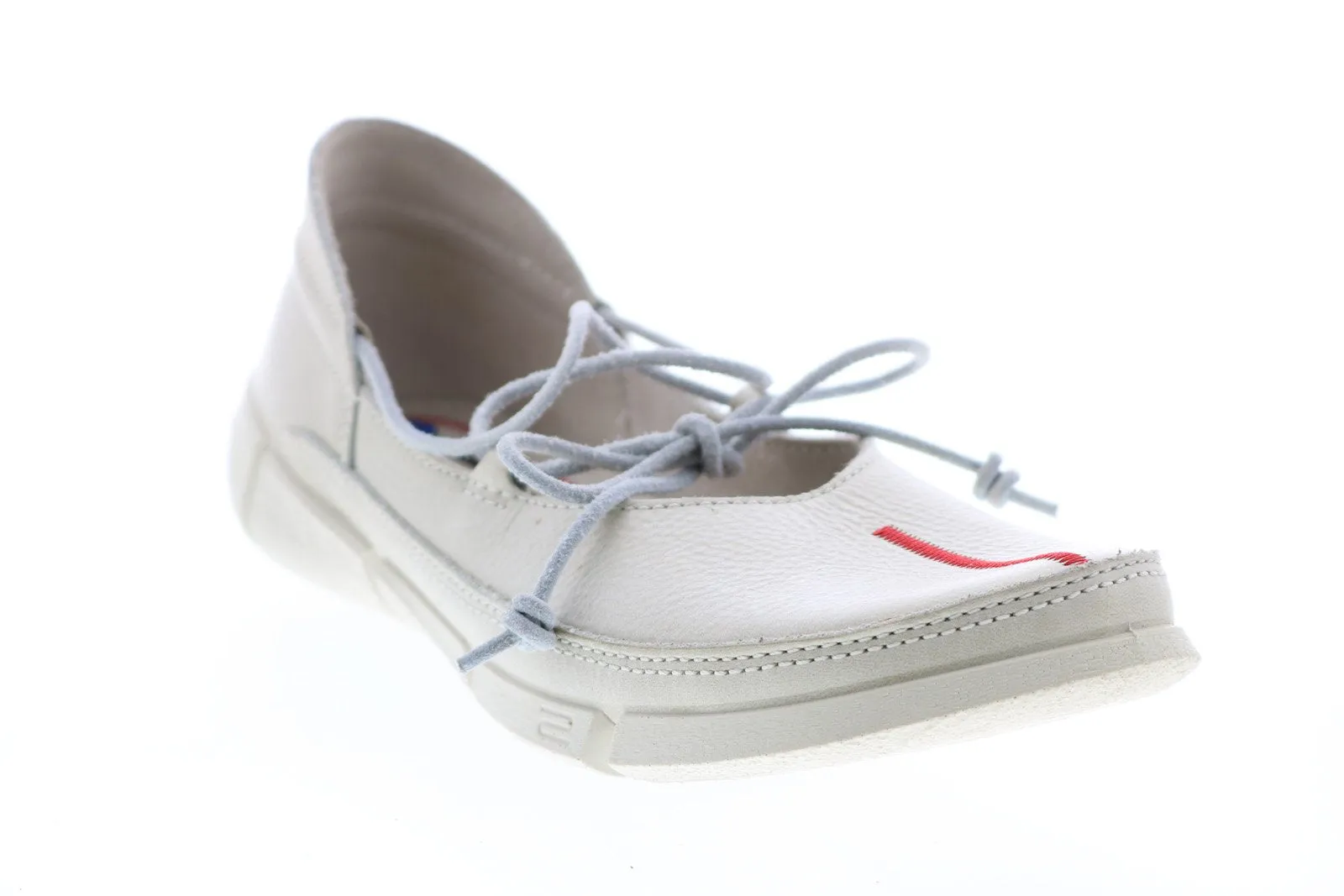 Ecco 2nd Nature Slip-On 10173-00117 Womens Beige Leather Lace Up Clogs Slippers Shoes