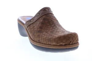 Ecco Casual Clog 18693-01192 Womens Brown Leather Slip On Clogs Slippers Shoes