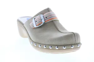 Ecco Causal Clog 18833-52470 Womens Gray Suede Slip On Clogs Slippers Shoes