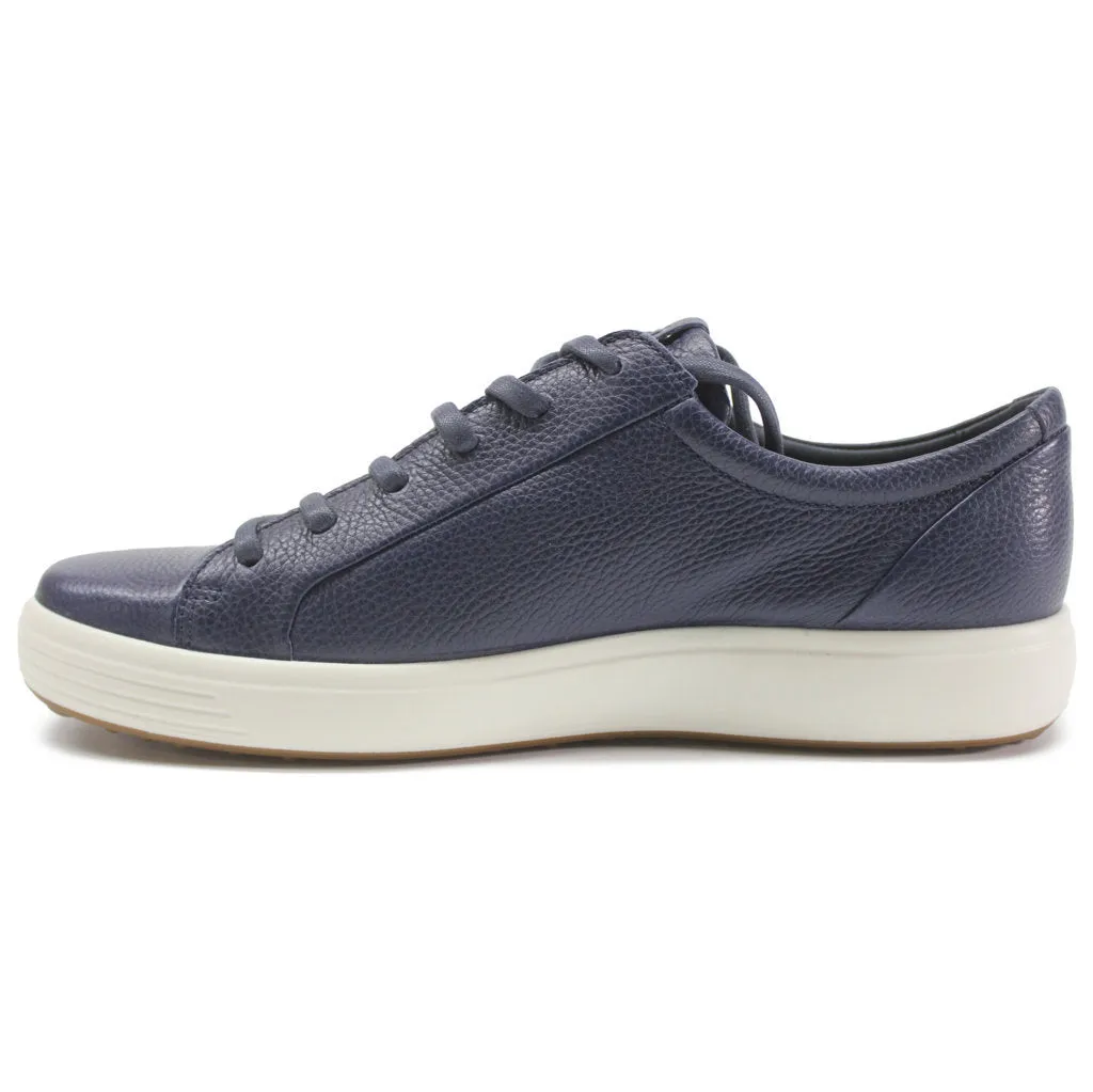 Ecco Soft 7 Full Grain Leather Men's Fashion Trainers - Marine