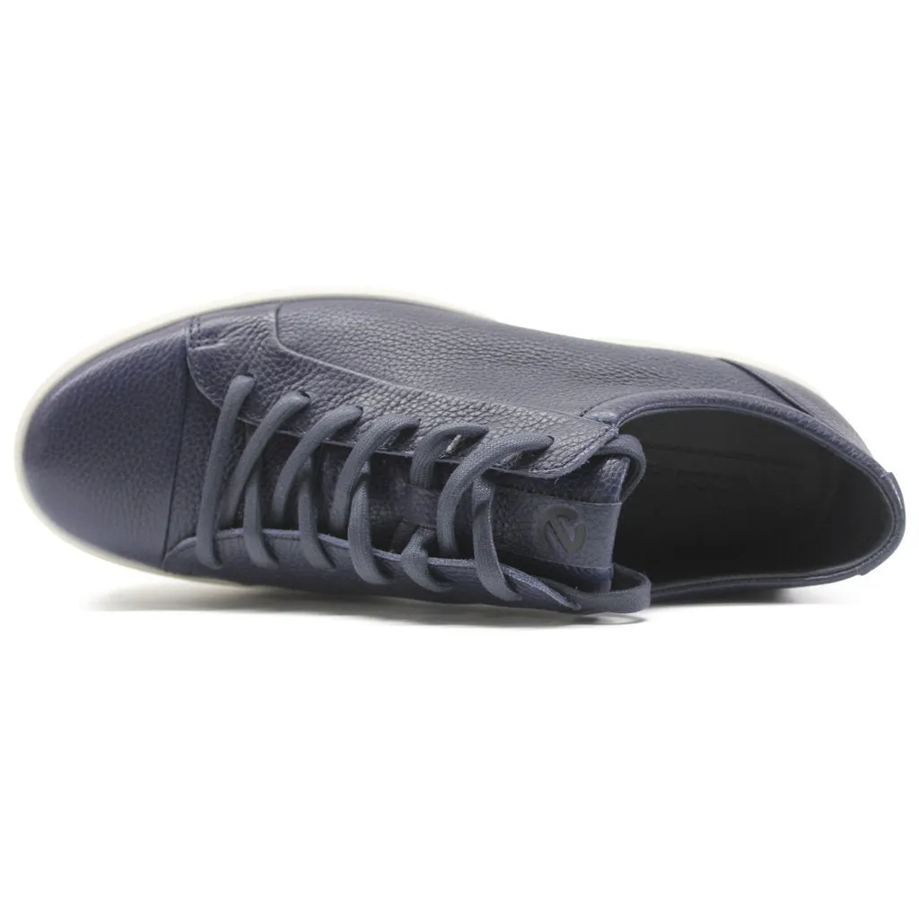 Ecco Soft 7 Full Grain Leather Men's Fashion Trainers - Marine