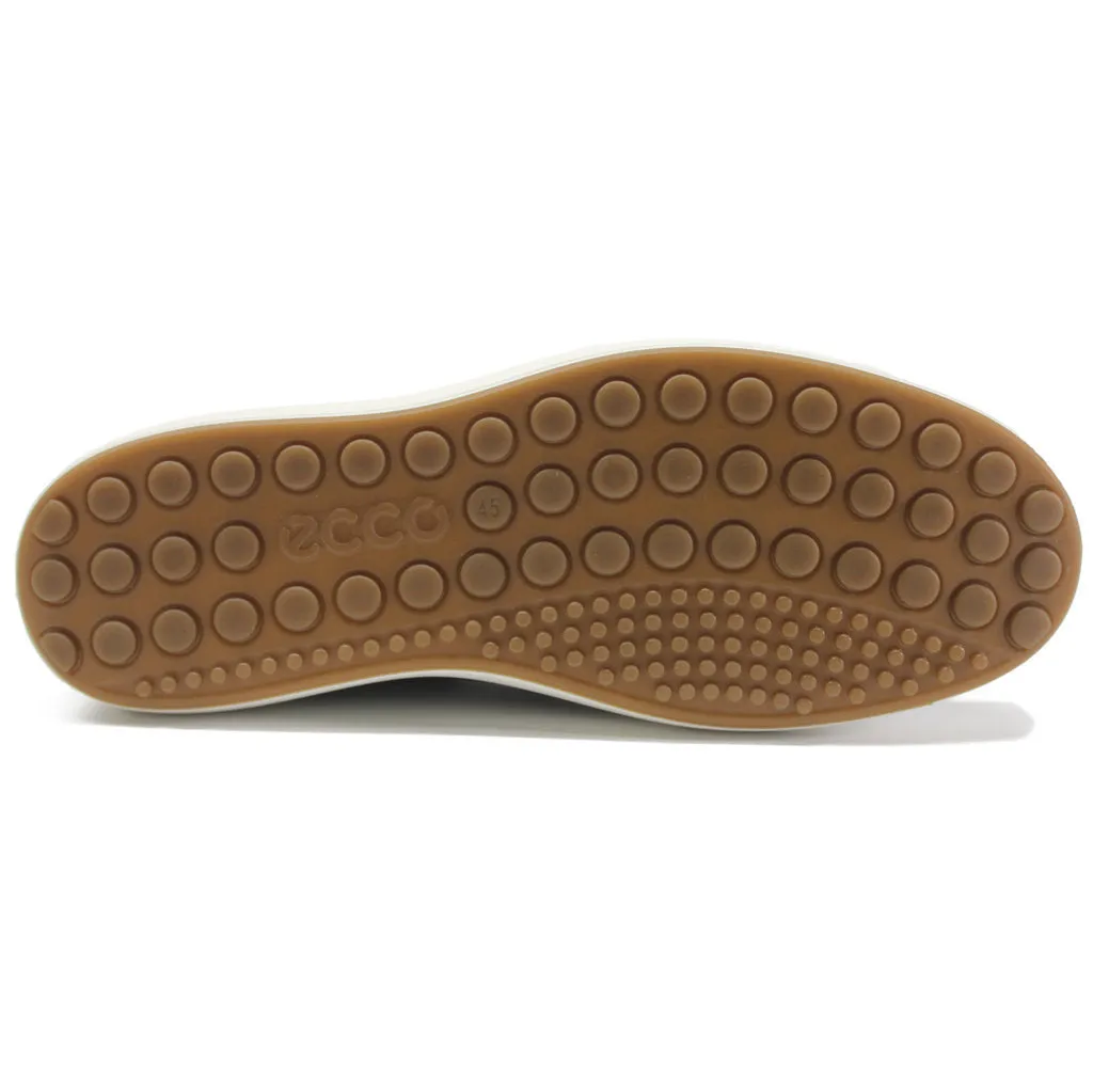 Ecco Soft 7 Full Grain Leather Men's Fashion Trainers - Marine