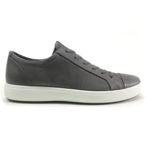 Ecco Soft 7 Full Grain Leather Men's Fashion Trainers - Titanium